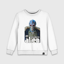 Свитшот хлопковый детский Resident alien, цвет: белый
