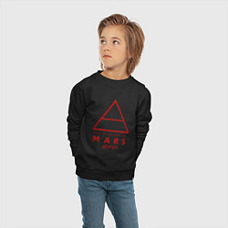 Свитшот хлопковый детский 30 Seconds to Mars рок, цвет: черный — фото 2