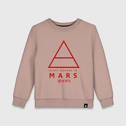 Свитшот хлопковый детский 30 Seconds to Mars рок, цвет: пыльно-розовый