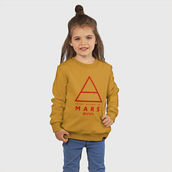Свитшот хлопковый детский 30 Seconds to Mars рок, цвет: горчичный — фото 2