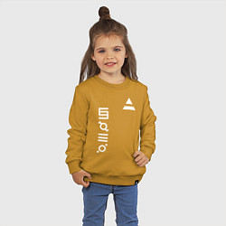 Свитшот хлопковый детский 30 секунд до марса лого, цвет: горчичный — фото 2