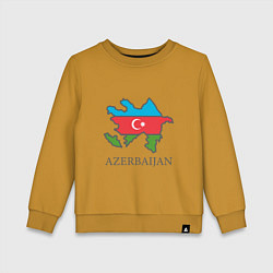 Свитшот хлопковый детский Map Azerbaijan, цвет: горчичный