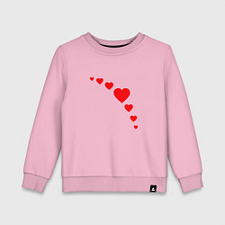 Свитшот хлопковый детский Сердечки для любви, цвет: светло-розовый
