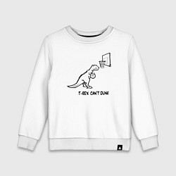 Свитшот хлопковый детский T-REX CANT DUNK, цвет: белый