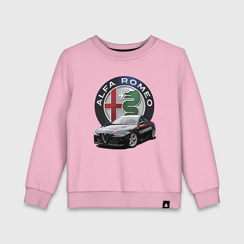 Детский свитшот Alfa Romeo Carabinieri / Светло-розовый – фото 1