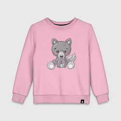 Свитшот хлопковый детский Маленький волк, цвет: светло-розовый