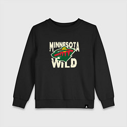 Свитшот хлопковый детский Миннесота Уайлд, Minnesota Wild, цвет: черный