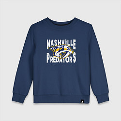 Свитшот хлопковый детский Nashville Predators, Нэшвилл Предаторз, цвет: тёмно-синий
