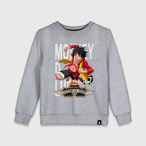 Детский свитшот One Piece Monkey Большой Куш Манки / Меланж – фото 1