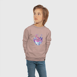 Свитшот хлопковый детский Web Ramen, цвет: пыльно-розовый — фото 2
