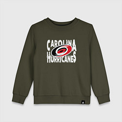 Свитшот хлопковый детский Каролина Харрикейнз, Carolina Hurricanes, цвет: хаки