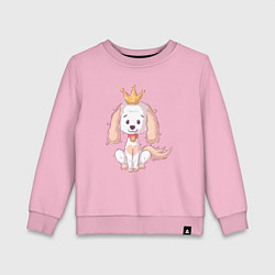 Свитшот хлопковый детский Собачка с короной, цвет: светло-розовый