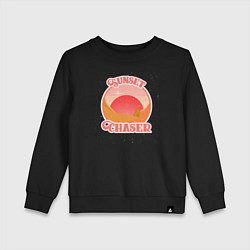 Свитшот хлопковый детский Sunset Chaser, цвет: черный