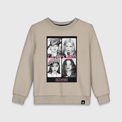 Свитшот хлопковый детский Blackpink K-pop, цвет: миндальный