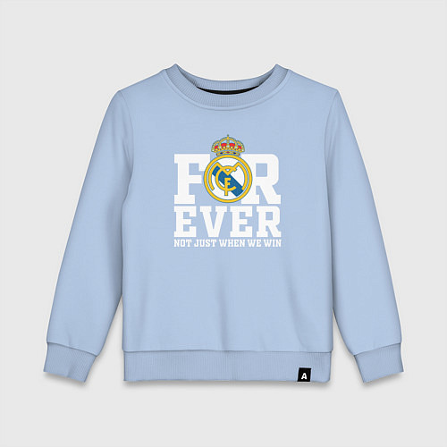 Детский свитшот Real Madrid, Реал Мадрид FOREVER NOT JUST WHEN WE / Мягкое небо – фото 1