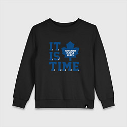 Свитшот хлопковый детский It is Toronto Maple Leafs Time, Торонто Мейпл Лифс, цвет: черный