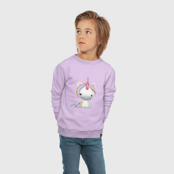 Свитшот хлопковый детский Единорог 0006, цвет: лаванда — фото 2