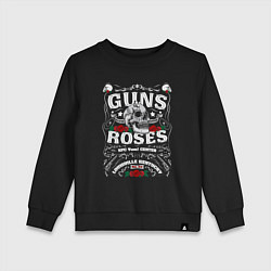 Свитшот хлопковый детский GUNS N ROSES РОК, цвет: черный