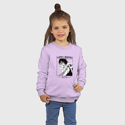 Свитшот хлопковый детский Ван-Пис, Луффи Luffy, цвет: лаванда — фото 2