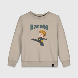 Свитшот хлопковый детский Карате , дизайн футболки для детей, цвет: миндальный