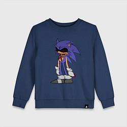Свитшот хлопковый детский Sonic Exe Sketch Hedgehog, цвет: тёмно-синий