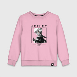 Свитшот хлопковый детский Итэр Aether, Genshin Impact, цвет: светло-розовый