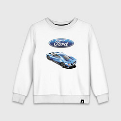 Свитшот хлопковый детский Ford Motorsport Racing team, цвет: белый