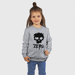 Свитшот хлопковый детский Zero skull, цвет: меланж — фото 2