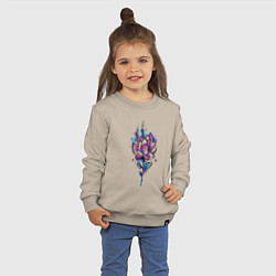 Свитшот хлопковый детский Акварельный графичный цветок, цвет: миндальный — фото 2