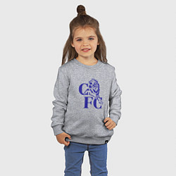 Свитшот хлопковый детский Chelsea Челси Ретро логотип, цвет: меланж — фото 2