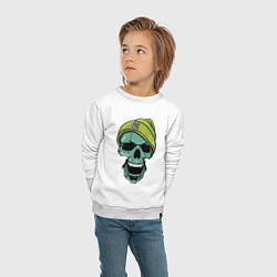 Свитшот хлопковый детский New York Yankees Cool skull, цвет: белый — фото 2