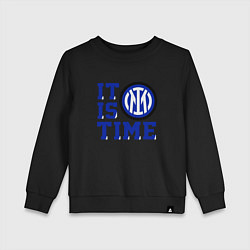 Свитшот хлопковый детский It is Inter time, цвет: черный