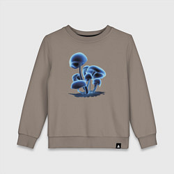 Свитшот хлопковый детский Неоновые грибы, цвет: утренний латте