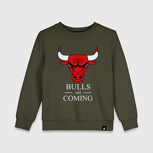Детский свитшот Chicago Bulls are coming Чикаго Буллз / Хаки – фото 1