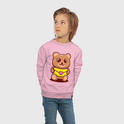 Свитшот хлопковый детский Bear & Heart, цвет: светло-розовый — фото 2