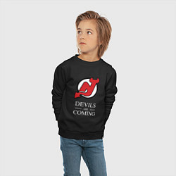 Свитшот хлопковый детский New Jersey Devils are coming Нью Джерси Девилз, цвет: черный — фото 2