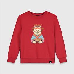 Свитшот хлопковый детский Geisha Neko Ramen, цвет: красный