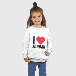 Свитшот хлопковый детский I Love Jordan, цвет: белый — фото 2