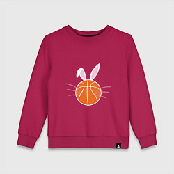 Свитшот хлопковый детский Basketball Bunny, цвет: маджента