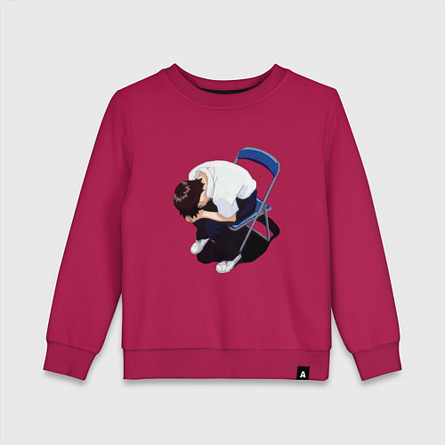 Детский свитшот Синдзи Икари на стуле / Маджента – фото 1