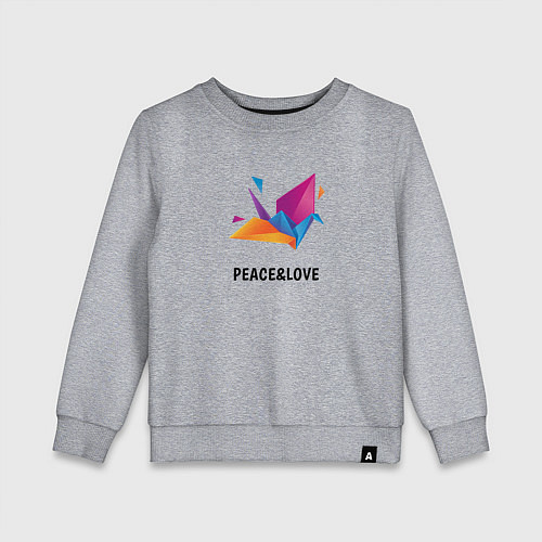Детский свитшот Журавлик оригами / Меланж – фото 1