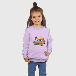 Свитшот хлопковый детский Оранжевый классический авто, цвет: лаванда — фото 2