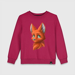 Свитшот хлопковый детский Милая лисичка Cute fox, цвет: маджента