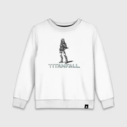Свитшот хлопковый детский TITANFALL PENCIL ART титанфолл, цвет: белый