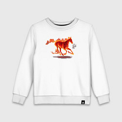 Свитшот хлопковый детский Fire horse огненная лошадь, цвет: белый