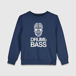 Свитшот хлопковый детский Drum and bass mix, цвет: тёмно-синий