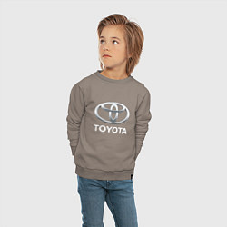 Свитшот хлопковый детский TOYOTA 3D Logo, цвет: утренний латте — фото 2