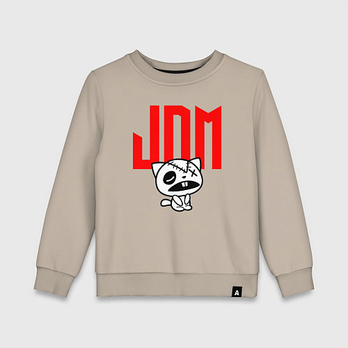 Детский свитшот JDM Kitten-Zombie Japan / Миндальный – фото 1