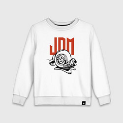 Свитшот хлопковый детский JDM Japan Snail Turbo, цвет: белый