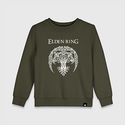 Свитшот хлопковый детский ДРЕВО ELDEN RING, цвет: хаки